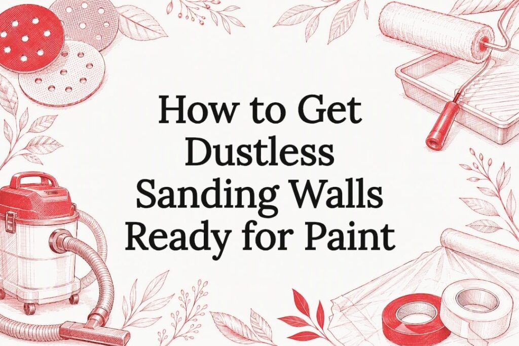 Decorative title card illustration for dustless sanding