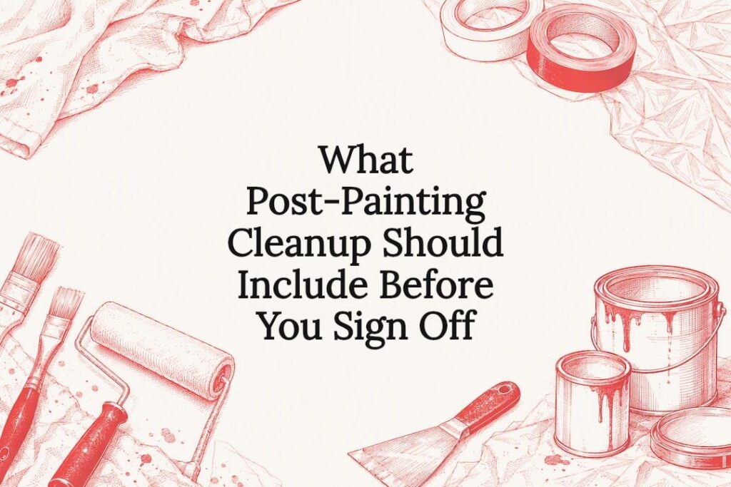 Decorative title card illustration for painting cleanup article