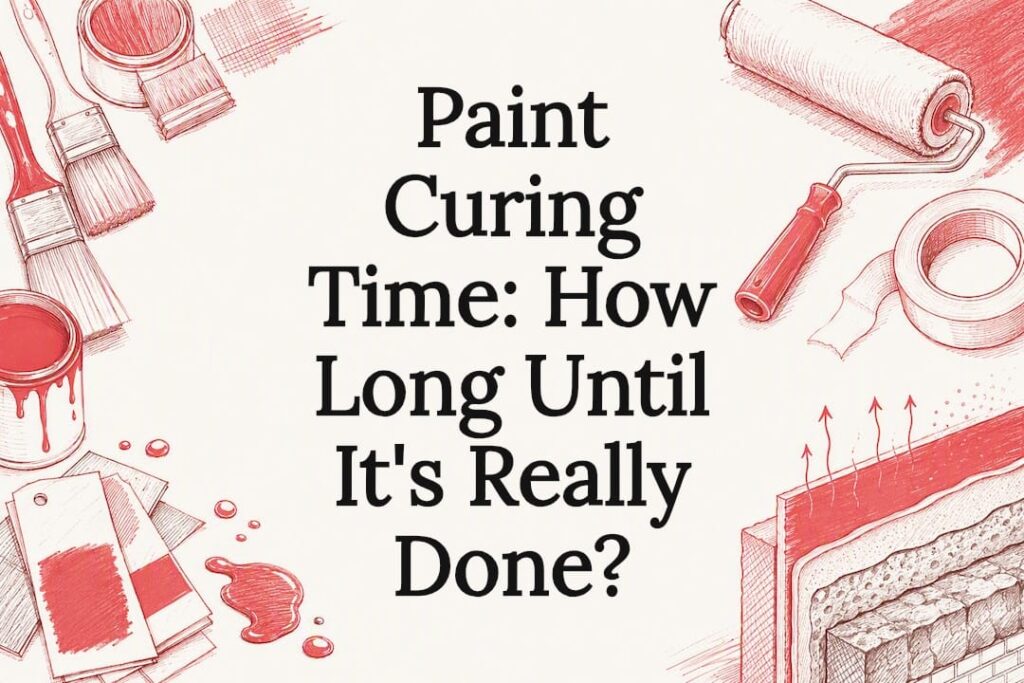 Decorative paint curing themed title card illustration