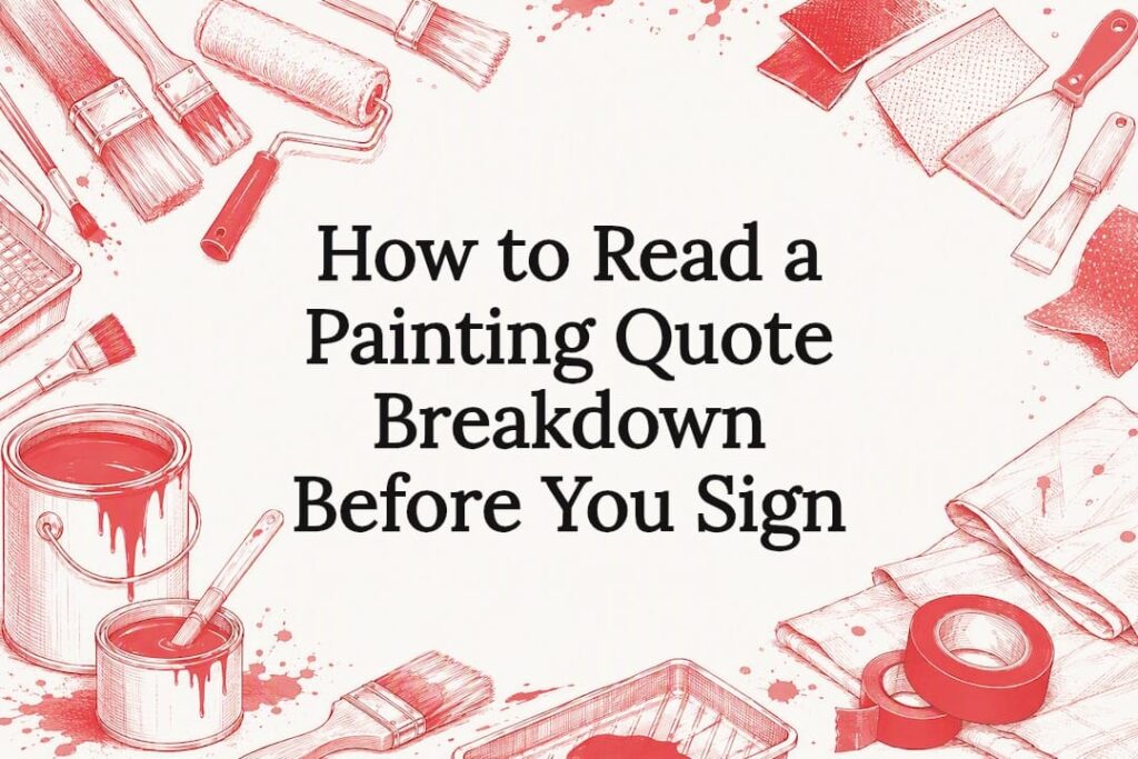 Decorative painting tools and supplies illustration framing title card