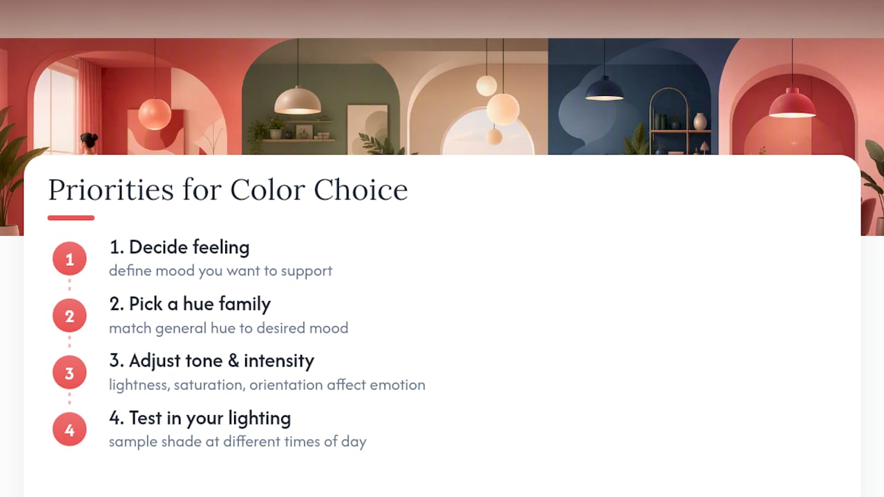 Diagram illustrating how hue, lightness, saturation affect mood