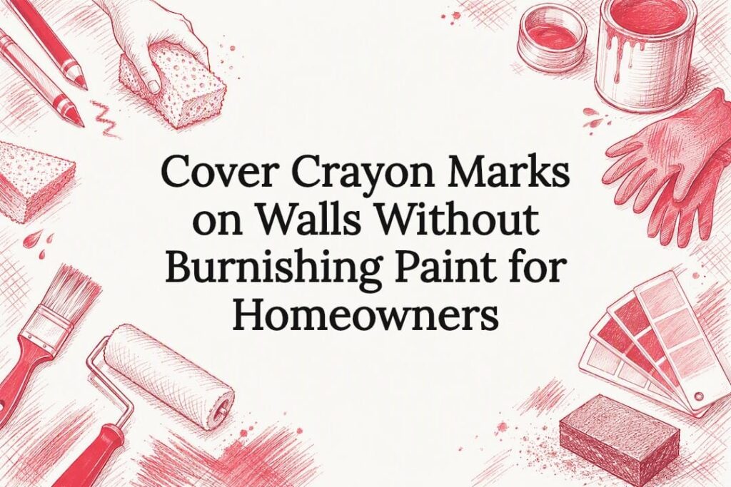 Decorative title card sketch with cleaning and painting tools