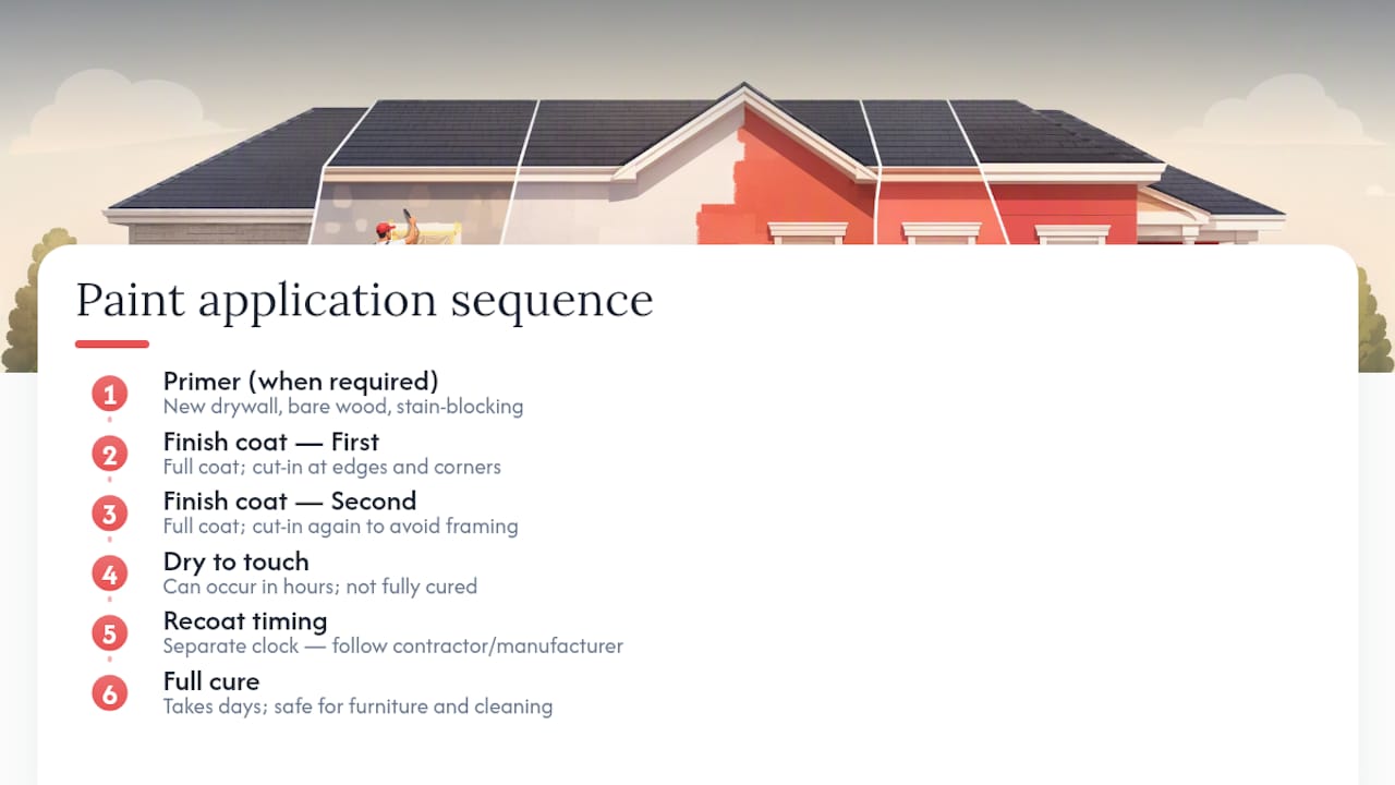 Diagram of primer coats and curing stages