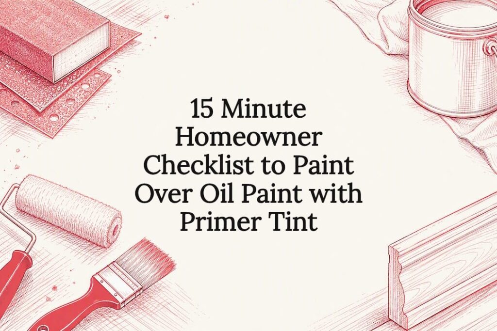 Decorative oil paint primer checklist title card