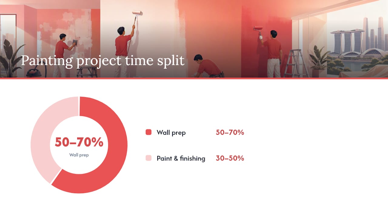 Wall preparation versus painting time ratio