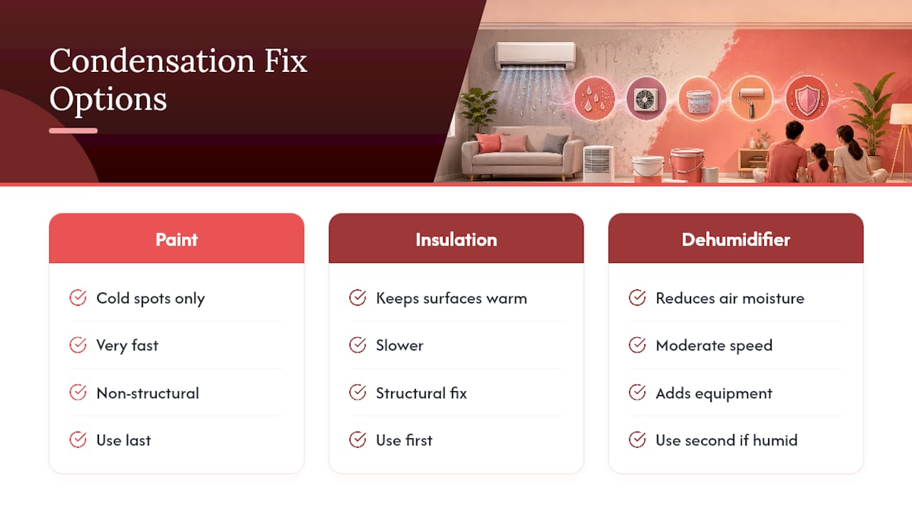 Comparison of condensation control options