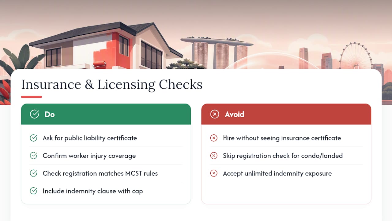 Insurance and Licensing Checks Before You Sign — overview diagram